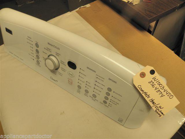 KENMORE ELITE WASHER W10034450 8564374 COMPLETE HEAD W/ CONTROL BOARD *SEE NOTE KENMORE ELITE WASHER W10034450 8564374 COMPLETE HEAD W/ CONTROL BOARD *SEE NOTE